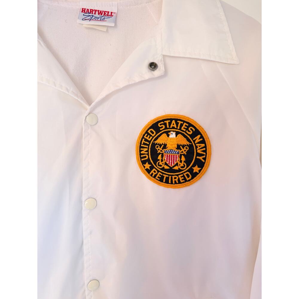 Hartwell Sports USS Yorktown Jacket Mens Large White Navy Retired Military - Picture 5 of 5